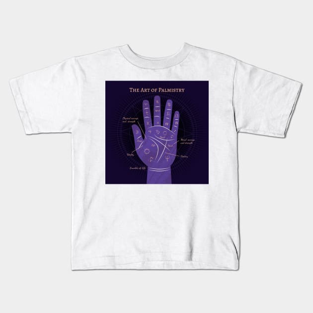 Palmistry Astrology Kids T-Shirt by OwnYourStyle